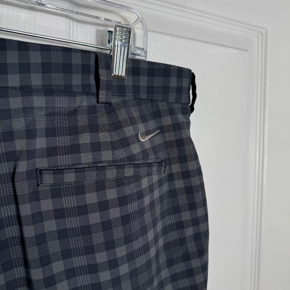 Nike Golf Plaid Shorts Size 36 Gray Black Sporty Outdoors Casual Neutral Minimal - Picture 5 of 10